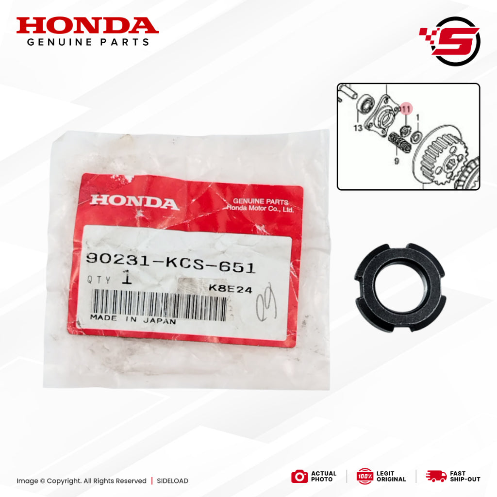 Nut, Lock, 16mm - TMX 155, XR200 - Honda Genuine (90231-KCS-651)
