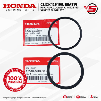 Fuel Pump O-Ring and Dust Seal Set - Click 125 150, Beat Fi, PCX, ADV, RS XRM 125i - Honda Genuine