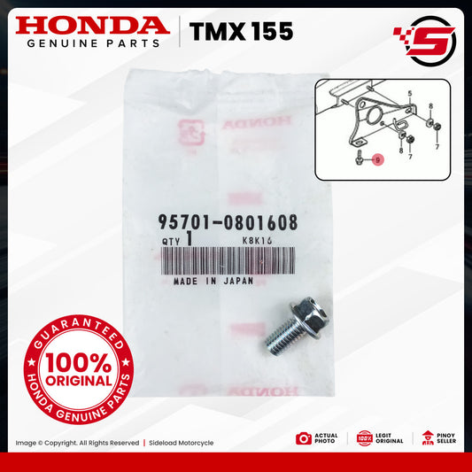 TMX 155 - Muffler Bracket Flange Bolt (95701-08016-08) - Honda Genuine (100% Original)