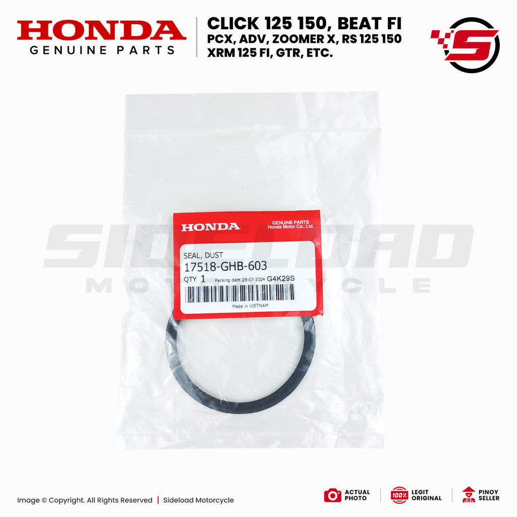 Fuel Pump Dust Seal (17518-GHB-603) - Click 125 150, Beat Fi, PCX, ADV, RS XRM 125i - Honda Genuine