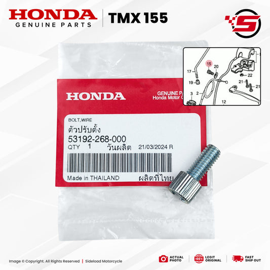 Bolt, Cable Adjuster - TMX 155 - Honda Genuine (53192-268-000)