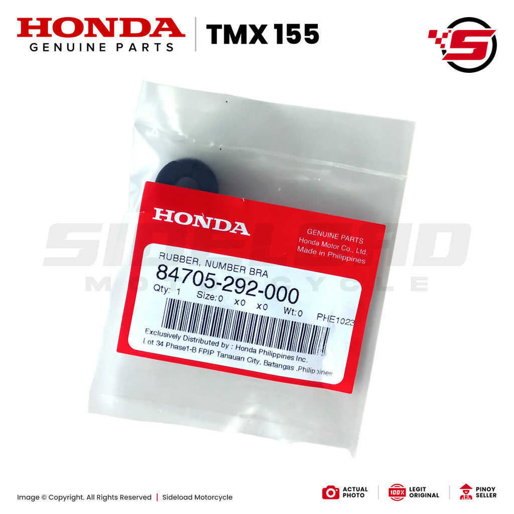 Rubber, Number Bracket Cushion - TMX 155 125 Alpha - Honda Genuine (84705-292-000)