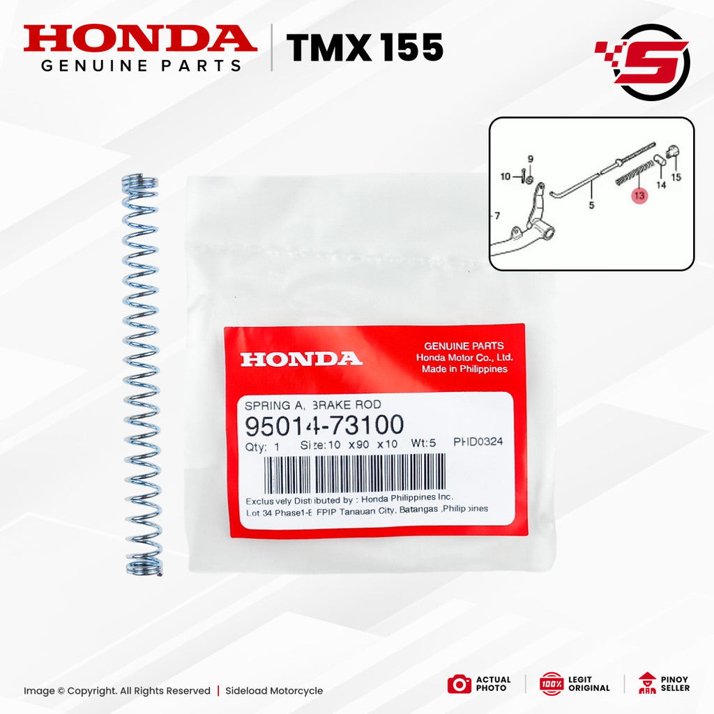 Spring A, Brake Rod - TMX 155 - Honda Genuine (95014-73100)