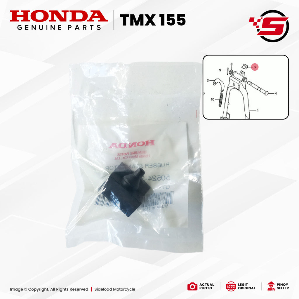 Rubber, Main Center Stand Stopper - TMX 155 - Honda Genuine (50524-397-000)