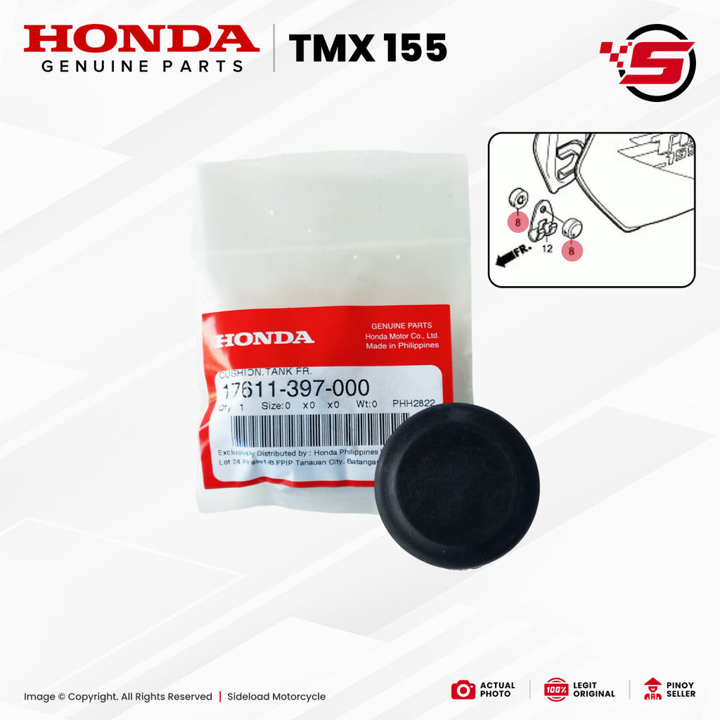 Rubber Cushion, Fuel Tank Front (Circle) - TMX 155 - Honda Genuine (17611-397-000)