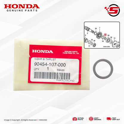 Washer, Thrust, 20mm (Countershaft) - TMX 155, XR200, Universal - Honda Genuine (90454-107-000)