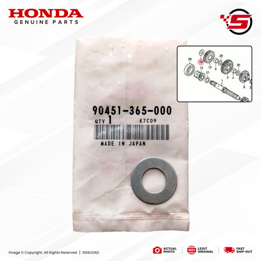Washer, Thrust, 15mm (Countershaft) - TMX 155, XR200, Universal - Honda Genuine (90451-365-000)