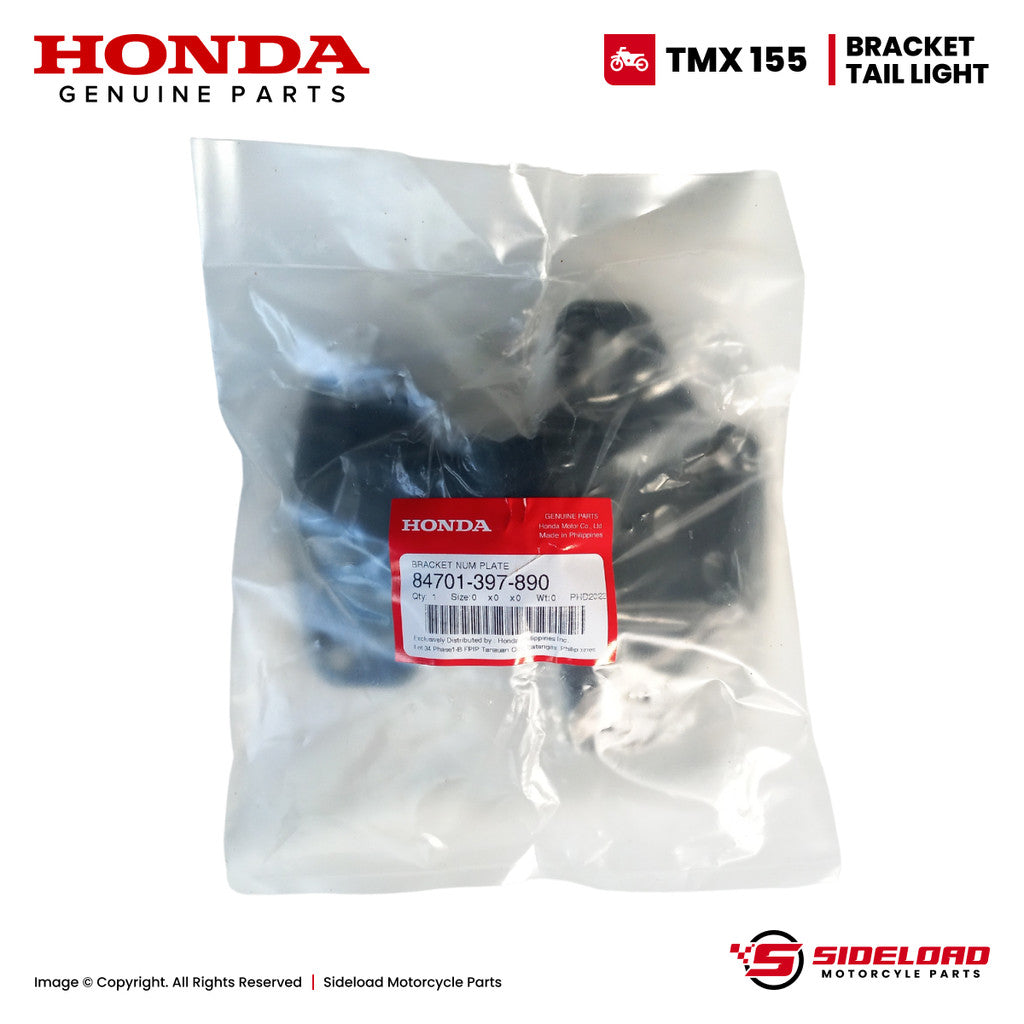 Bracket, Number Plate Tail Light - TMX 155 - Honda Genuine (84701-397-890)