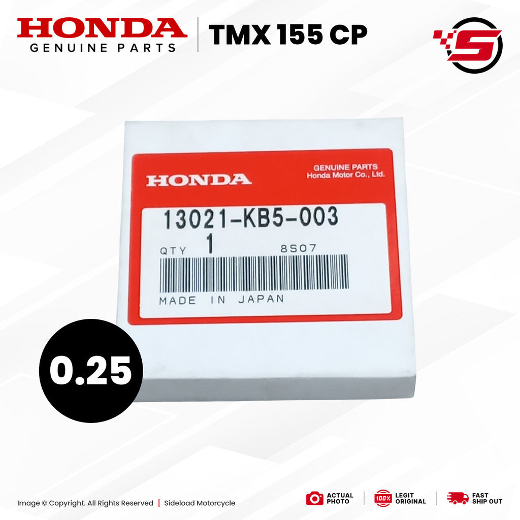 Ring Set, Piston (0.25) - TMX 155 CP - Honda Genuine (13021-KB5-003)