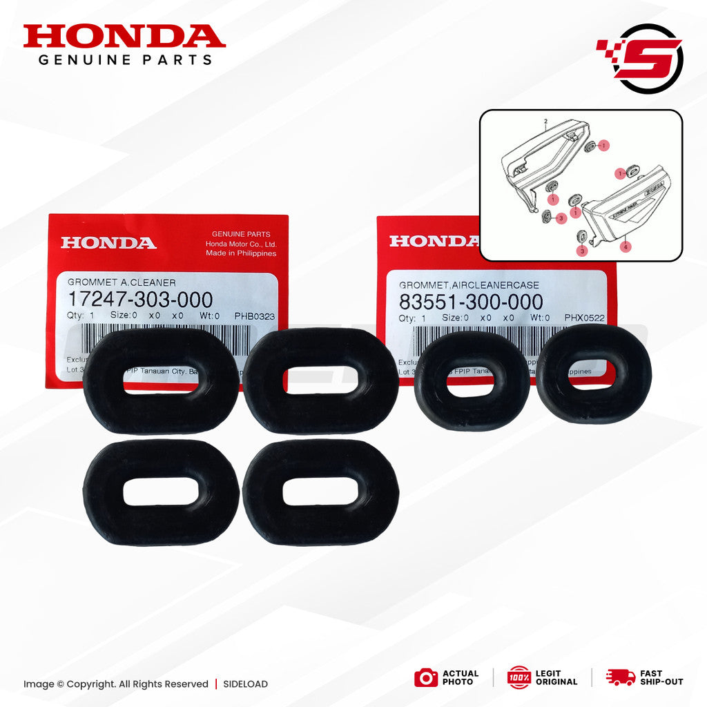 Rubber Grommet, Side Cover - 1 Set (6 pcs) - TMX 155 - Honda Genuine