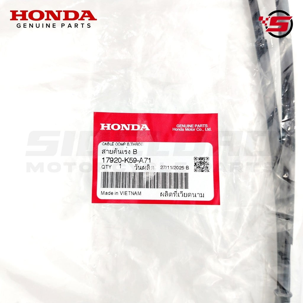 Cable Comp. B, Throttle (Yamato) - Click 125i 150i - Honda Genuine (17920-K59-A71)