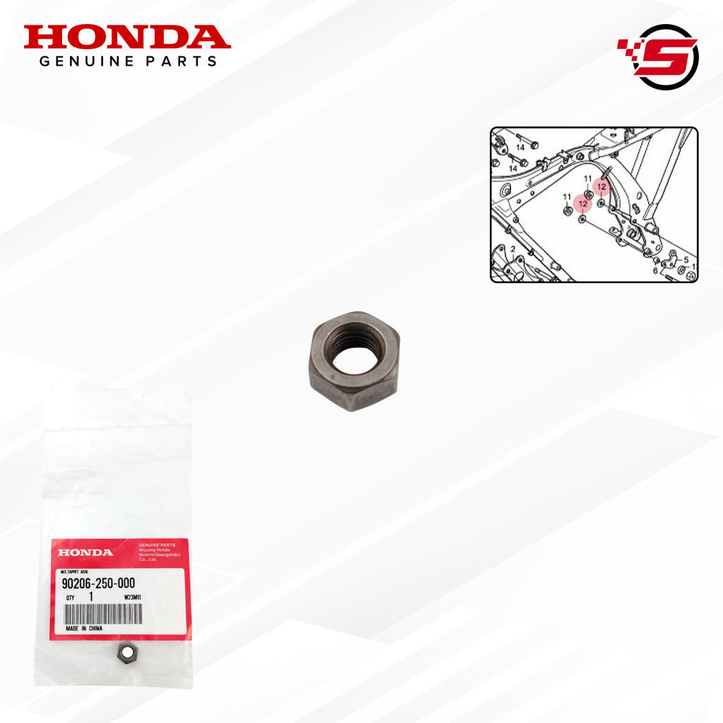 Nut, Tappet Adjusting - TMX 155 - Honda Genuine (90206-250-000)